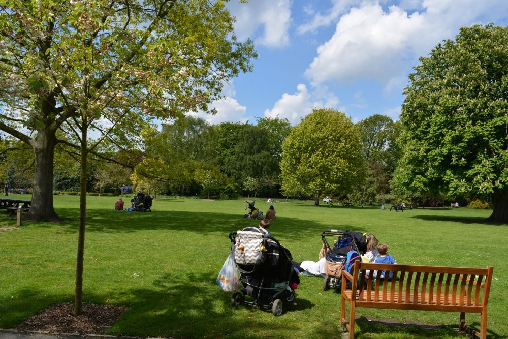 Families enjoying Homestead Park
